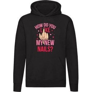 How do you like my new nails? | nagel | middelvinger | nagelstudio | nagelstylist | schoonheidssalon | Unisex | Trui | Sweater | Hoodie | Capuchon | Zwart