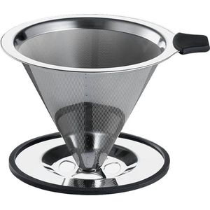 Herbruikbare Koffiefilter RVS - Milieuvriendelijke Koffiefilter Houder 1x4 - Koffiefilter permanent - Koffie Dripper - Roestvrij Staal - Camping - Barista - Espresso