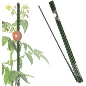 FLOORDIREKT Plantstok Leah - Multifunctionele klimstok - Gemaakt van staal en kunststof - In verschillende lengtes & diktes - Set van 10 - 11 mm Dik - 90 cm