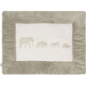 Jollein - Boxkleed 75x95cm - Speelkleed Baby - Animals - Olive Green