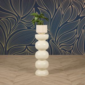 Zuil Caen - Metaal - Creme - 27x80x27 cm (BxHxD) - Plantentafel