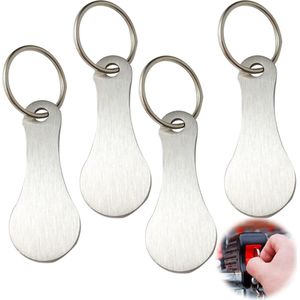 Sleutelhanger - Verwijderbaar - Roestvrij Staal - Token Keyring Handige en duurzame shopping trolley chip met verwijderbare keyring, gemaakt van roestvrij staal voor langdurig gebruiksgemak tijdens het winkelen.