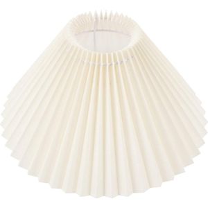 Stoffen lampenkap plissé eierschalen afdekking - vervanging voor E27 plafondlamp - 28 x 28 x 15 cm beige Lampenkap