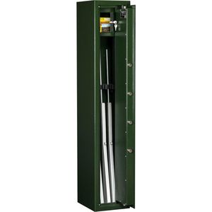 MustangSafes Wapenkluis MSG 1-04 S1 - 4 Wapenplaatsen - 124 cm Geweer lengte - Dubbelbaard Sleutelslot