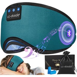 Slaapmasker met Hoofdtelefoon voor Zijslapers - Ademend en Comfortabel met HD Geluid