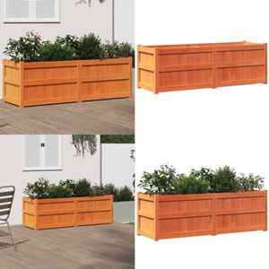 vidaXL Plantenbak 150x50x50 cm massief grenenhout wasbruin - Plantenbak - Plantenbakken - Bloempot - Bloembak