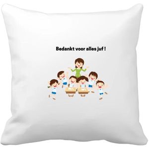 Akyol - bedankt voor alles juf! Kussen hoes - Juf - leraressen - verjaardag - cadeautje voor juf - juf artikelen - kado - geschenk - gift - verjaardagscadeau - juffendag - 40 bij 40 cm