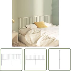 The Living Store Hoofdbord 180 cm metaal wit - Hoofd Bord - Beddecoratie - Hoofdkussen - Slaapkamer Decoratie - Metalen Hoofdbord