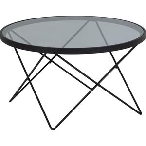Sohome Ronde Salontafel Kira Glas 80cm - zwart