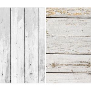 DW4Trading Dubbelzijdige Vinyl Achtergrond - Food en Product Fotografie - Backdrop - 87x57 cm - Hout Licht Wit