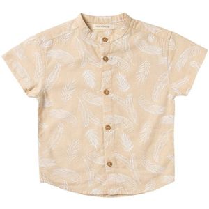 Your Wishes | Leaves | Russel | Overhemd met print | Overhemd gebloemd | Overhemd beige