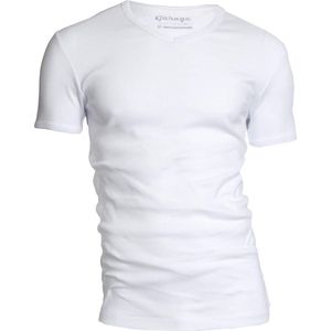 Garage 301 - Semi Bodyfit T-shirt ronde hals korte mouw wit 3XL 100% katoen 1x1 rib