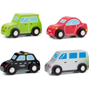 New Classic Toys Houten Voertuigen Set - 4 auto's