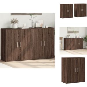 vidaXL Dressoir - Dressoirs - Opbergkast - Wandkast - Dressoirs 2 st 60x31x70 cm bewerkt hout bruin eikenkleurig