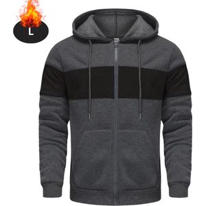 Livano Vest Heren - Sweater - Sweaters - Hoodie - Warme Trui - Lang - Donkergrijs - L