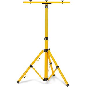 Aufun Telescopisch Statief voor Bouwspot LED Schijnwerper Floodlight Bouwspot Statief, Traploos in Hoogte Verstelbaar van 64 tot 154cm Kan 2 Lampen Instellen
