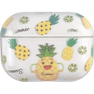 Mobigear Design Hoesje Hoesje - Geschikt voor Airpods Pro 2 - Gsm case - Pineapple