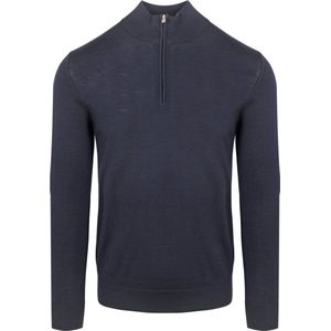 Profuomo Half Zip Pullover Merinowol Navy - Maat S - Heren - Pullovers