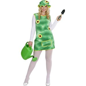 Widmann - Natuur Groente & Fruit Kostuum - Jurkje Tuin Ms Green - Vrouw - Groen - Medium - Carnavalskleding - Verkleedkleding