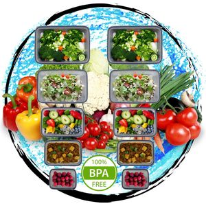 TronicXL 20-delige Vershoudboxen Set – 10 Kunststof Bewaardozen met 10 Klikdeksels – BPA-vrij, Stapelbaar, Luchtdicht – Ideaal voor Koelkast en Diepvries of onderweg - Lunchbox