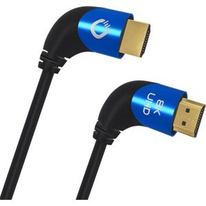 Oehlbach D1C42542 HDMI-kabel HDMI Aansluitkabel HDMI-A-stekker, HDMI-A-stekker 2.00 m Zwart Ultra HD (8K), 90° haaks na