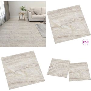 vidaXL Vloerplanken zelfklevend 55 st 5-11 m² PVC beige - Vloerplank - Vloerplanken - Vloertegel - Vloertegels