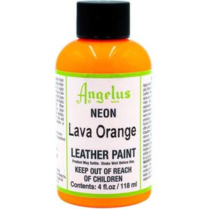 Angelus Leather Acrylic Paint - textielverf voor leren stoffen - acrylbasis - 118ml - Neon - Lava Orange