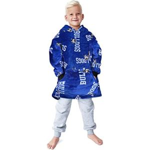 Hoodie Deken Met Print - Hodie Deken Met Mouwen - Hoodie Deken Kinderen - Blue Bulldogs - (2-4 Jaar Grote maten)