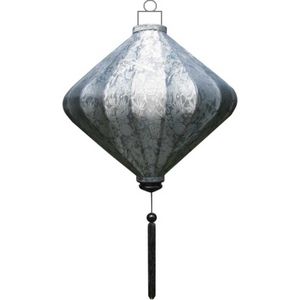 Zilver zijden Japanse lampion lamp diamant - D-SL-45-S