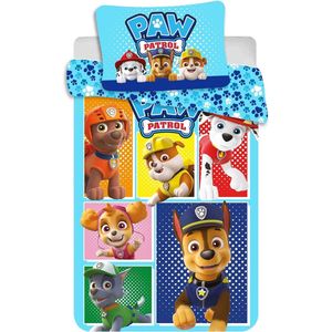 Dekbedovertrek Paw Patrol Blue All Dogs 100x135+40x60 cm