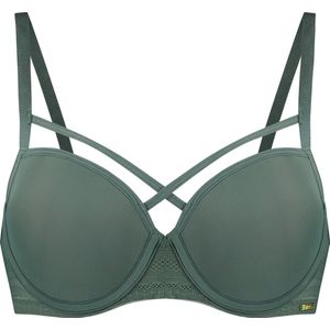 Sapph - Voorgevormde bh voor vrouwen - Straps boven de cups - Met kant - Fabulous - Groen - maat 90B