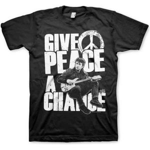 The Beatles Unisex Tshirt -3XL- Give Peace A Chance Zwart