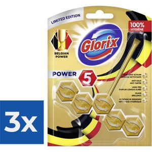 Glorix WC blok Gold & Fresh - Limited Edition - 5 stuks - Voordeelverpakking 3 stuks