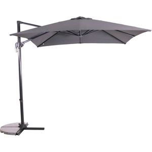 Zweefparasol Libra Grijs 250 x 250 cm - inclusief kruisvoet & hoes