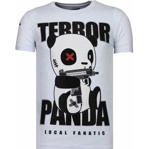 Terror Panda - Rhinestone T-shirt - Wit