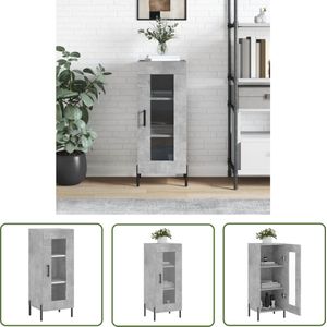 The Living Store Dressoir 34,5x34x90 cm bewerkt hout betongrijs - Dressoir - Meubels - Vintage - Modern - Beton Grijs
