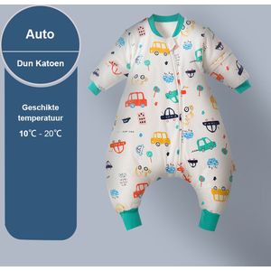 Winter Baby Slaapzak met Benen - Auto - Groen - 3.5 TOG - baby height 100-110cm - Lange mouwen - Afneembare Mouw - Jumpsuit - Pajamas - Meisjes - Kinderen - 2 jaar - Gift - Cadeau