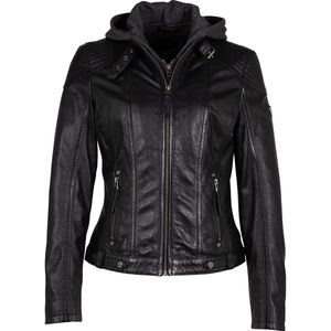 Bikerjack - Effen - Leer - Licht Gevoerd - Slanke Pasvorm