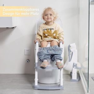 Kindertoiletverkleiner met trap, kindertoiletverkleiner, kindertoiletbril met zacht PU-kussen,