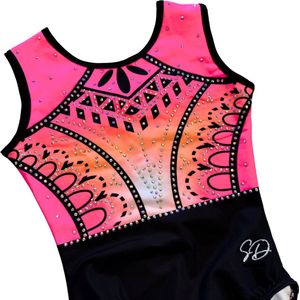 Sparkle&Dream Turnpakje Zara Roze/Zalm - Maat AXXXL L/XL - Gympakje voor Turnen, Acro, Trampoline en Gymnastiek