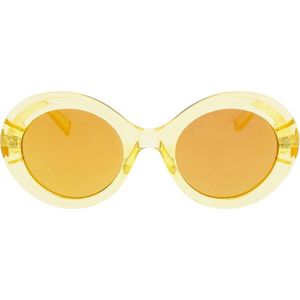 Icon Eyewear Zonnebril FEM - Doorzichtig Geel montuur - Goud Spiegelende glazen