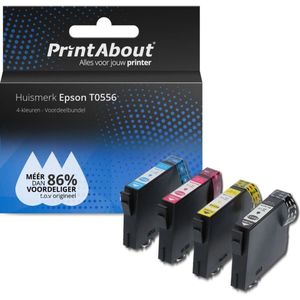 PrintAbout - Inktcartridge / Alternatief voor de Epson T055140 (T0551) / 4 Kleuren