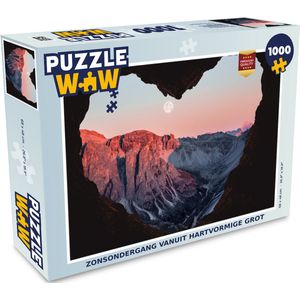 Puzzel Zonsondergang vanuit grot - Legpuzzel - Puzzel 1000 stukjes volwassenen
