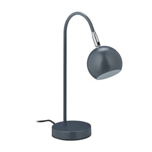 Relaxdays bureaulamp - verstelbare kap - tafellamp - modern - G9 -met snoer - grijs