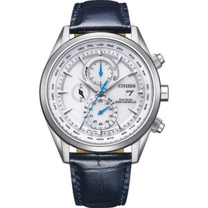 Citizen AT8260-18A Horloge - Leer - Blauw - Ø 43 mm