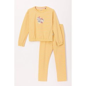 Woody pyjama meisjes/dames - geel/lila gestreept - koala - 241-10-PZB-Z/932 - maat 152