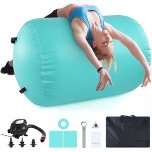Air Mat Tumble Track Air Spot, Ronde Opblaasbare Luchtroller met Elektrische Pomp, Gymnastiek Tumbling Backbend Trainer voor Thuis, Sportschool, Yoga, Cheerleading, Park, Water