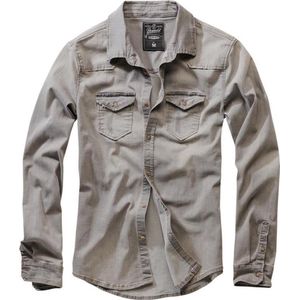 Brandit - Riley Denim Overhemd - 2XL - Grijs