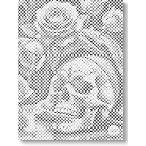 Skull met bloemen | Dot painting | 30x40cm | Los canvas | Diamond painting & Schilderen op nummer alternatief | Stippelschilderij