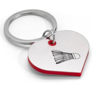 Akyol - badminton sleutelhanger hartvorm - Badminton - sporten - inclusief kaart - sport cadeau - sporten - leuk kado voor je sporter om te geven